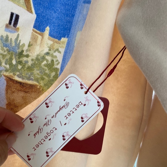 NWT Oversized Santorini Greece Graphic Sweatshirt - Picture 4 of 7